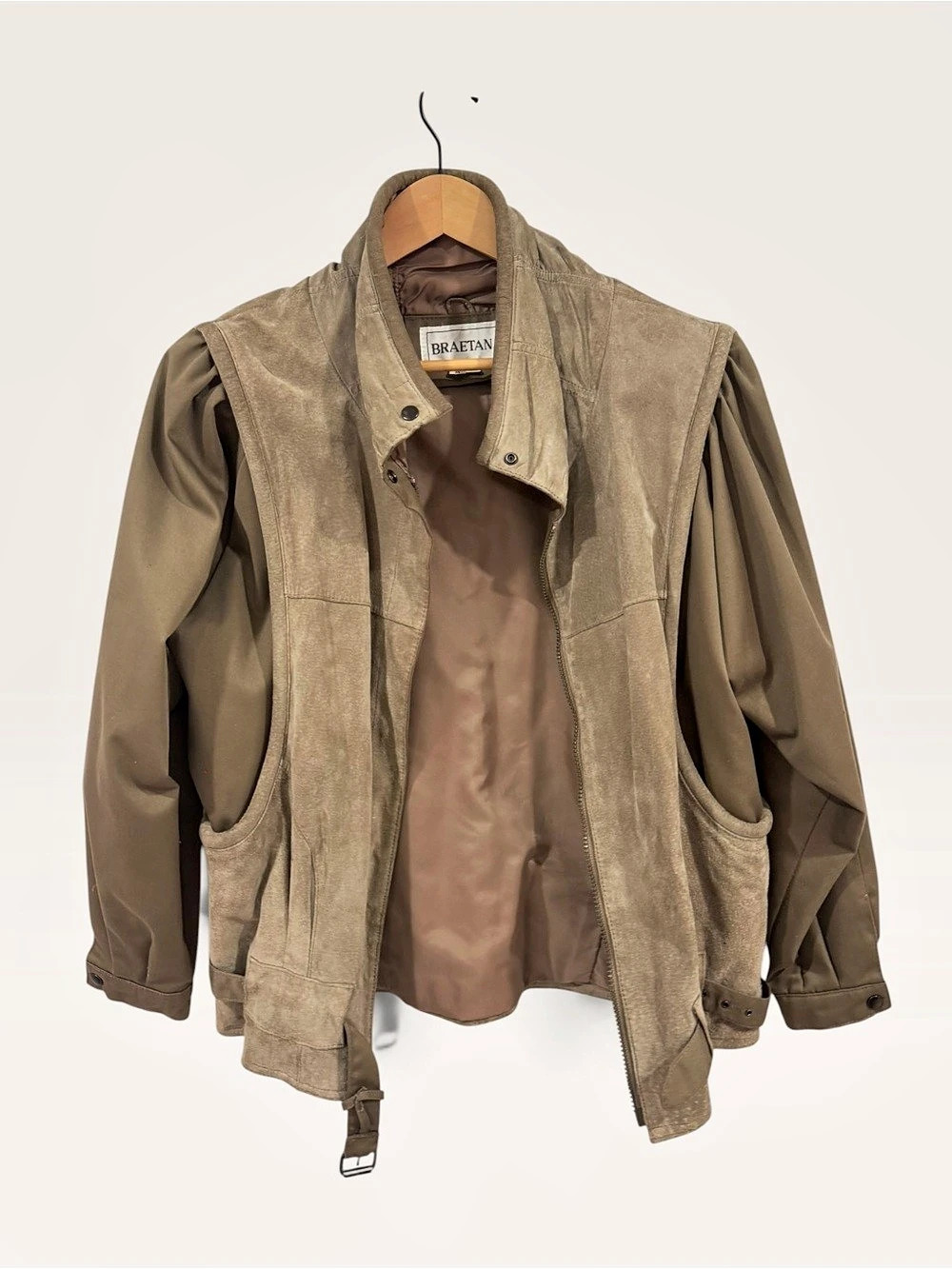 BRAETAN Women's Utility Jacket Brown Vintage Made in Korea 80s 90s Avant Garde